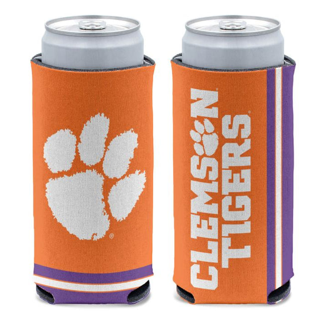 Enfriador de latas delgado de 12 oz de Clemson Tigers