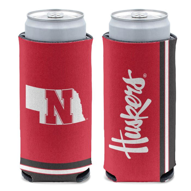 Enfriador de lata delgado de 12 oz de Nebraska Cornhuskers