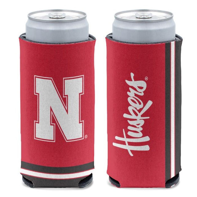 Enfriador de lata delgado de 12 oz de Nebraska Cornhuskers