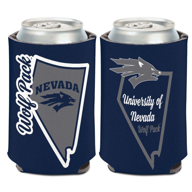 Nevada Wolf Pack State Shape w/ script Can Cooler 12 oz.