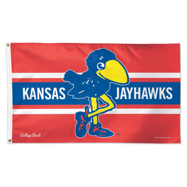 Bandera de los Kansas Jayhawks/College Vault: Deluxe, 3' x 5'