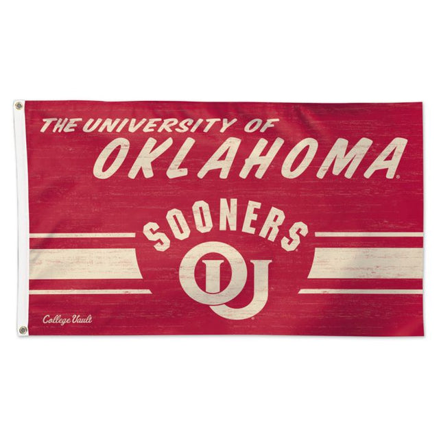 Bandera de bóveda universitaria vintage de Oklahoma Sooners, de lujo, 3 x 5 pies