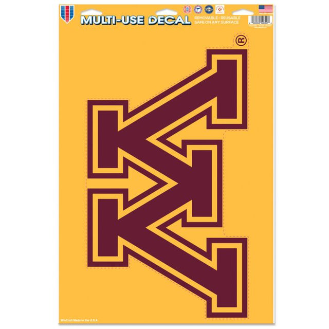 Minnesota Golden Gophers Multi Use Decal 11" x 17"