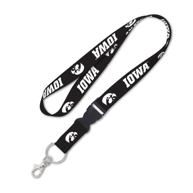 Iowa Hawkeyes Blackout Lanyard w/detachable buckle 1"