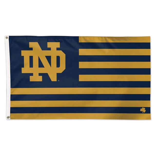 Bandera de Notre Dame Fighting Irish de 3 x 5 pulgadas, estilo de lujo, diseño de estrellas y rayas