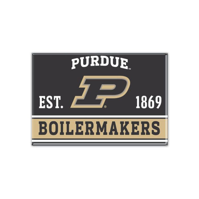 Imán de metal de Purdue Boilermakers de 2,5" x 3,5"