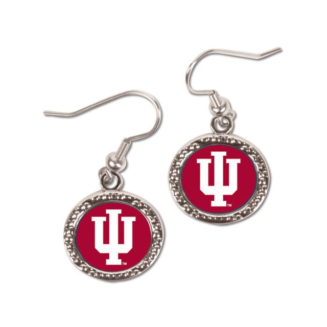 Pendientes de joyería de Indiana Hoosiers en forma de tarjeta redonda