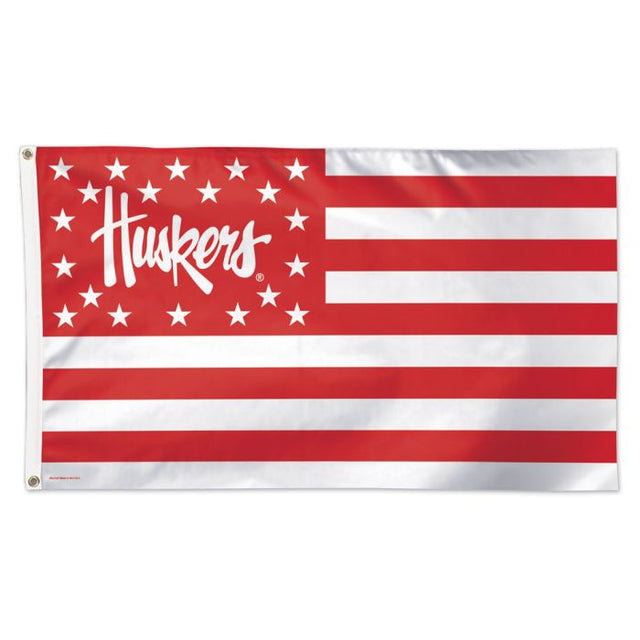 Bandera de los Nebraska Cornhuskers / Stars and Stripes - Deluxe 3' X 5'