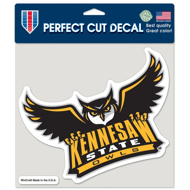 Calcomanía de color de corte perfecto de los Kennesaw State Owls de 8" x 8"