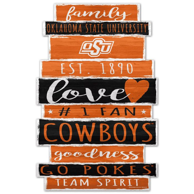 Oklahoma State Cowboys Wood Sign 11" x 17" 1/4" thick