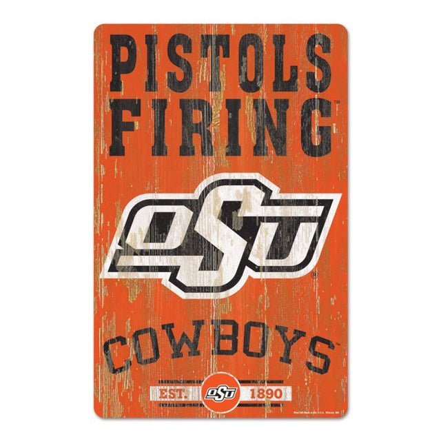 Oklahoma State Cowboys Wood Sign 11" x 17" 1/4" thick