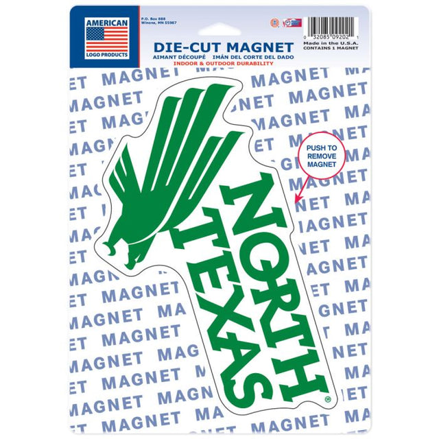 North Texas Mean Green Die Cut Logo Magnet 6.25" x 9"