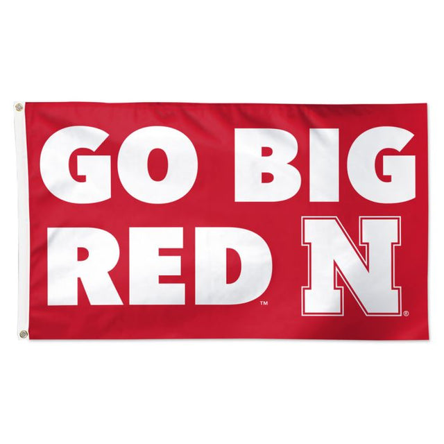 Bandera con eslogan de los Nebraska Cornhuskers: Deluxe, 3' x 5'