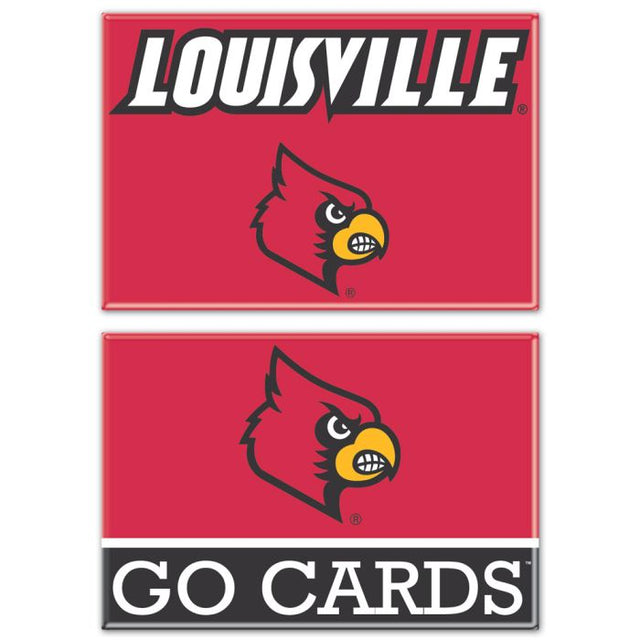 Imán rectangular de los Louisville Cardinals, paquete de 2, 2 x 3 pulgadas