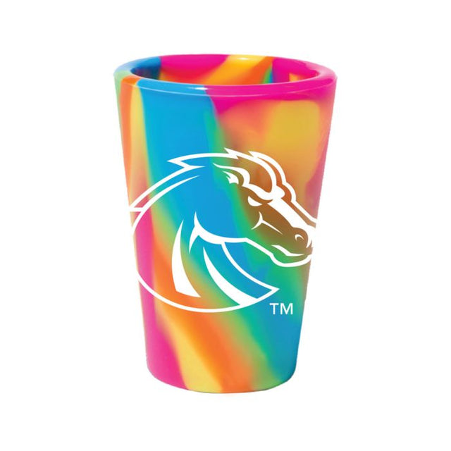 Vaso de chupito de silicona de 1,5 oz con diseño de hippie hops de los Boise State Broncos