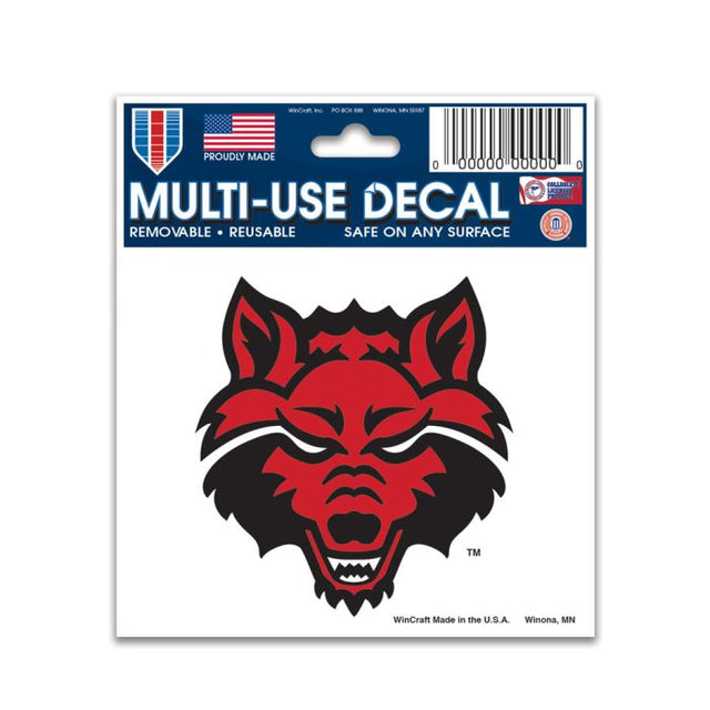 Calcomanía multiusos de Arkansas State Red Wolves de 3" x 4"