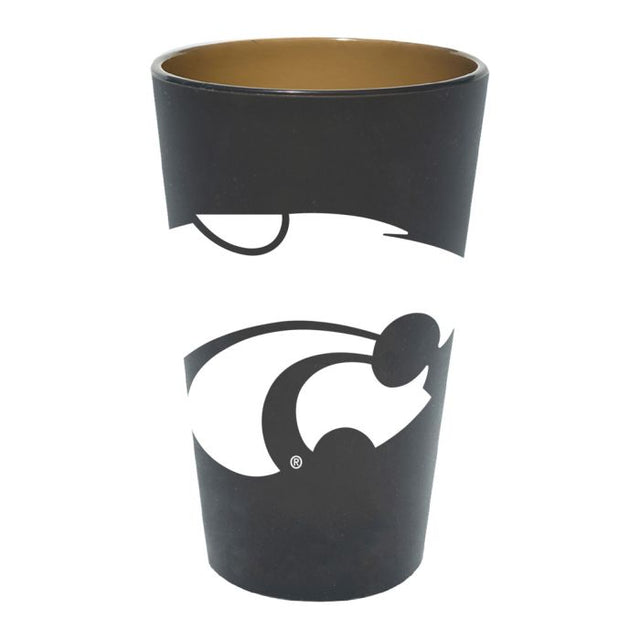 Vaso de pinta de silicona de 16 oz con tapa de color marrón de Kansas State Wildcats SMOKE