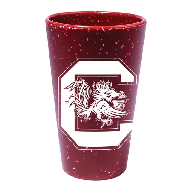 South Carolina Gamecocks RED SPECKLE 16 oz Silicone Pint Glass