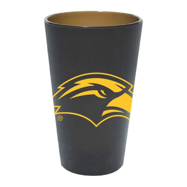 Vaso de pinta de silicona de 16 oz con diseño de águilas doradas de Southern Miss SMOKE