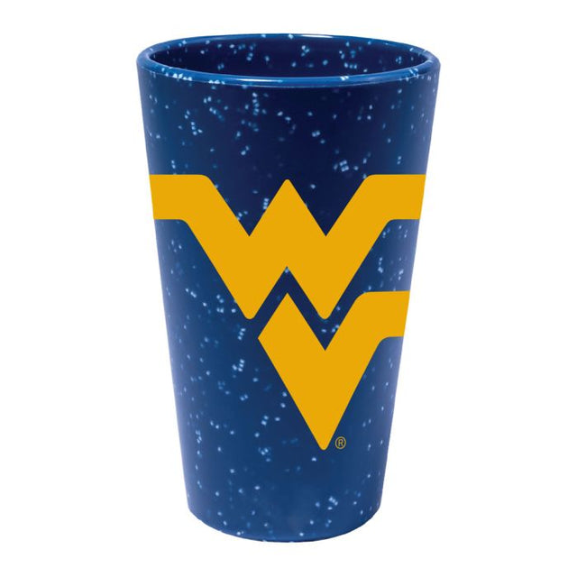 West Virginia Mountaineers BLUE SPECKLE 16 oz Silicone Pint Glass