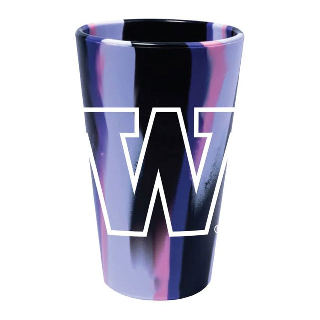 Vaso de pinta de silicona de 16 oz con la inscripción "Northern Lights" de Washington Huskies