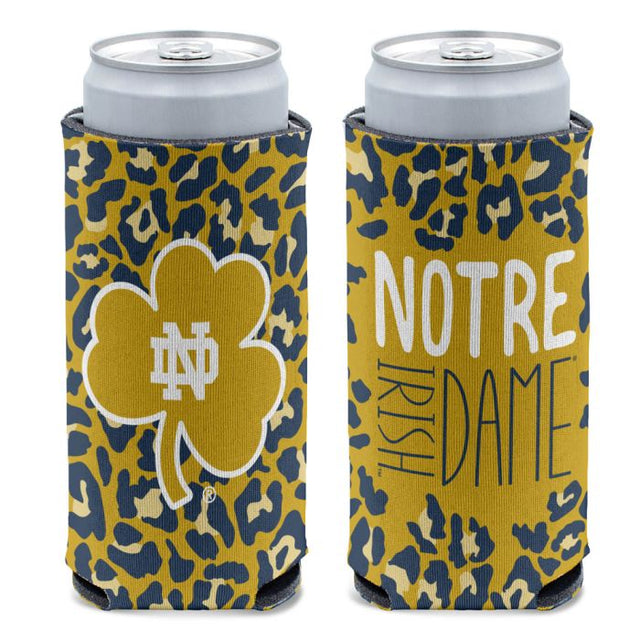 Notre Dame Fighting Irish LEOPARD 12 oz Slim Can Cooler