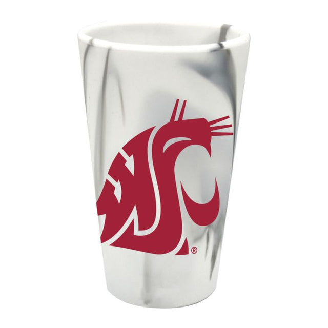 Washington State Cougars MOUNTAIN MARBLE 16 oz Silicone Pint Glass