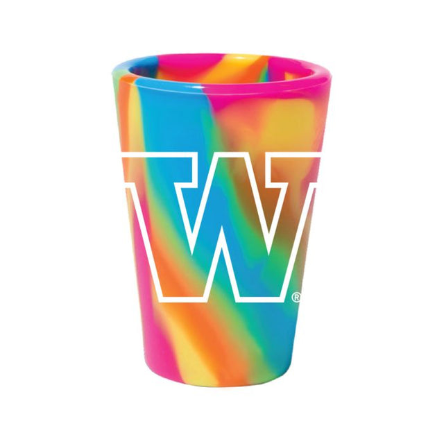 Vaso de chupito de silicona de 1,5 oz con el logo de Washington Huskies HIPPIE HOPS