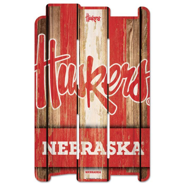 Nebraska Cornhuskers Wood Fence Sign