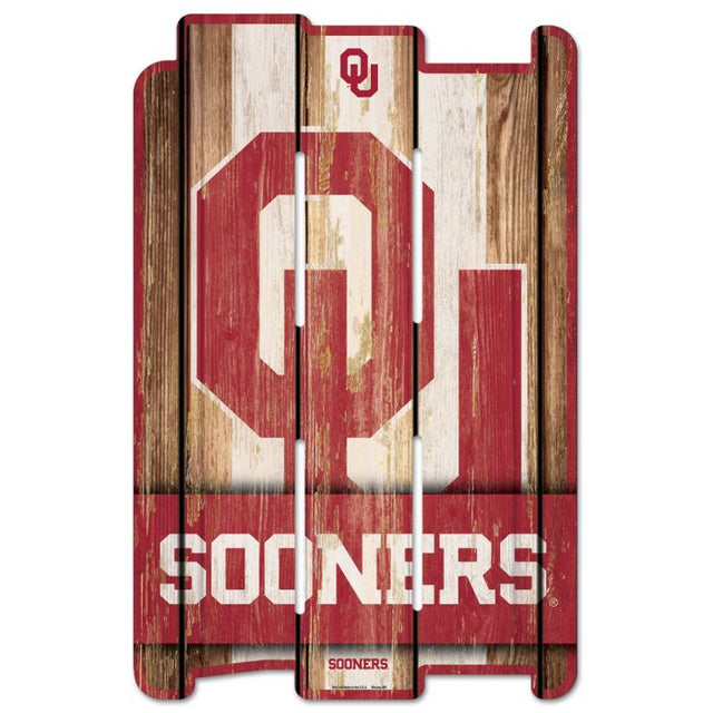 Oklahoma Sooners Wood Fence Sign