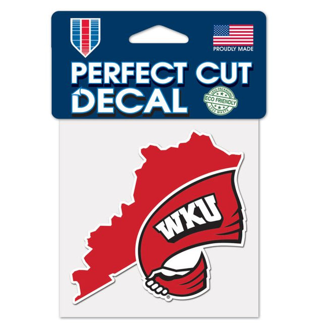 Calcomanía de color de corte perfecto de Western Kentucky Hilltoppers de 4" x 4"