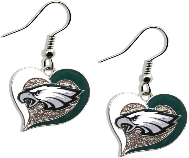 Pendientes con forma de corazón de los Philadelphia Eagles -ER-245-24