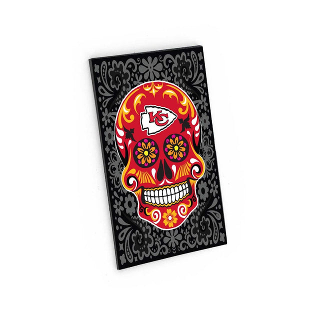 Imán con diseño de calavera de azúcar de los Kansas City Chiefs -MG-1188-07