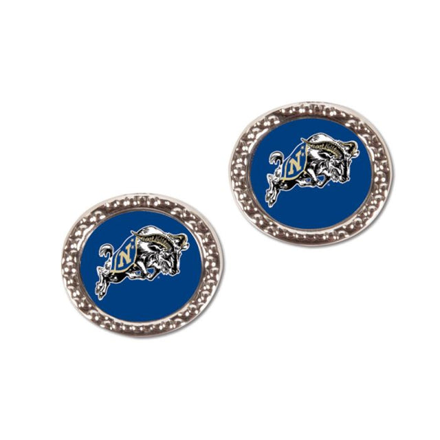 Navy Midshipmen Earrings Jewelry Carded Round