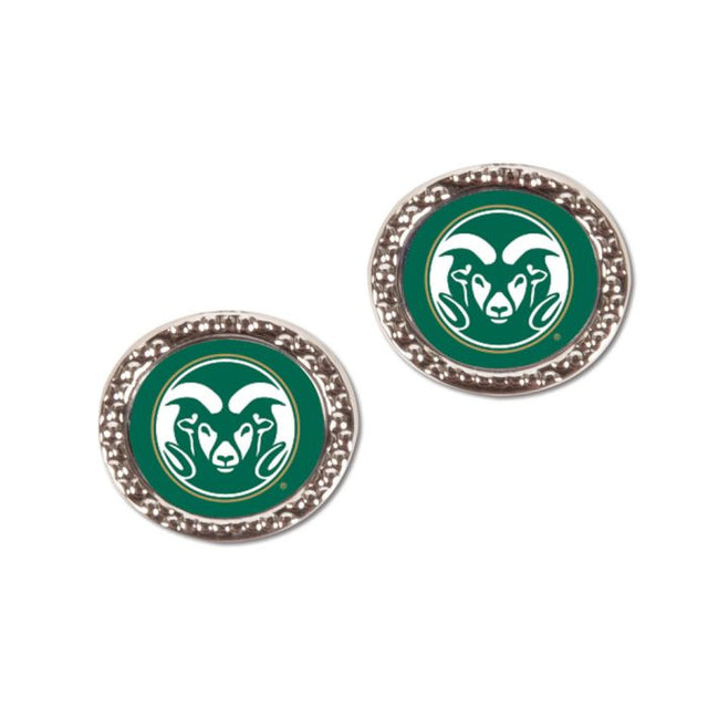 Pendientes de los Colorado State Rams en cartulina redonda