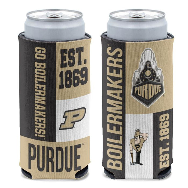 Enfriador de latas delgado de 12 oz con bloque de Purdue Boilermakers