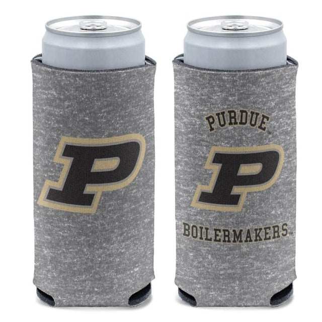 Enfriador de latas delgado de 12 oz con diseño jaspeado de Purdue Boilermakers