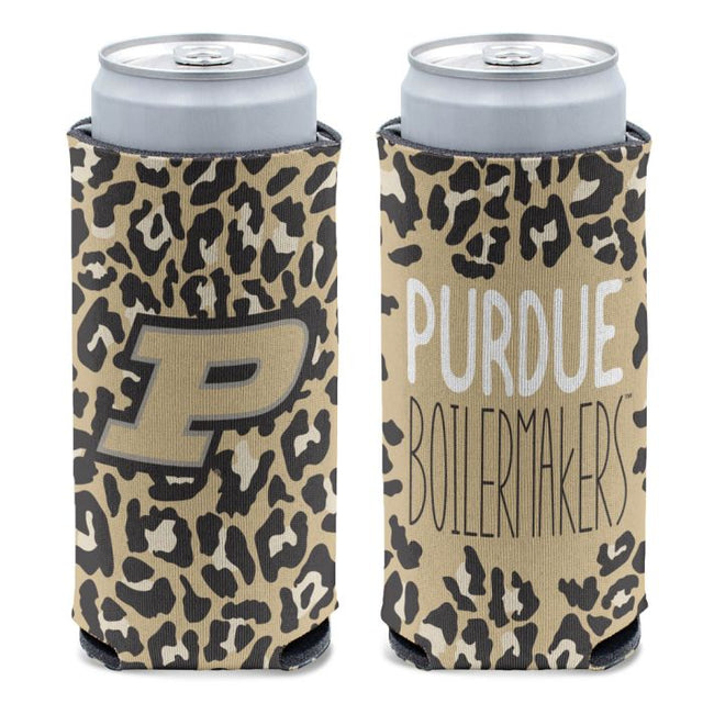 Enfriador de latas delgado de 12 oz Leopard de Purdue Boilermakers