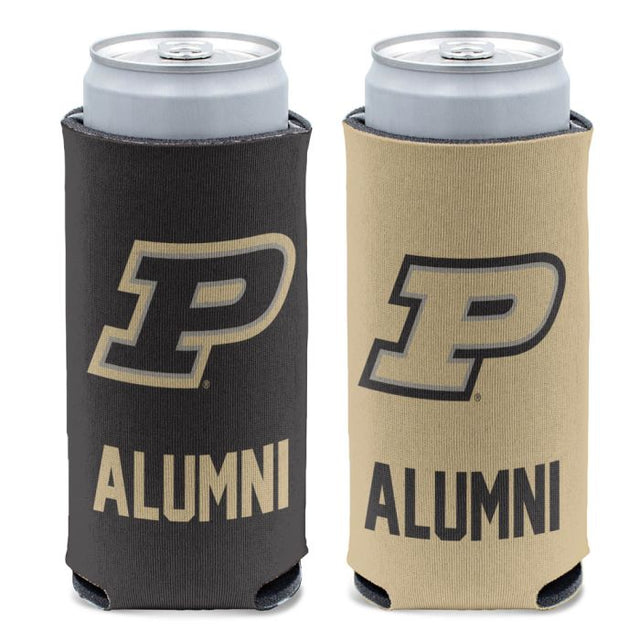 Enfriador de latas delgado de 12 oz con el nombre de exalumnos de Purdue Boilermakers