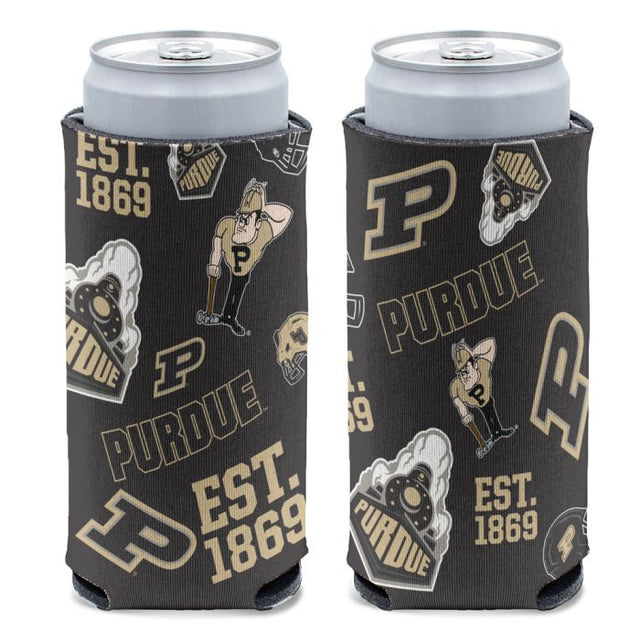 Enfriador de latas delgado de 12 oz con tapa dispersa de Purdue Boilermakers