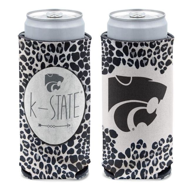 Refrigerador para latas delgado de 12 oz SNOW LEOPARD de Kansas State Wildcats