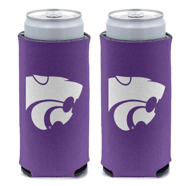 Enfriador de latas delgado de 12 oz con logotipos de Kansas State Wildcats