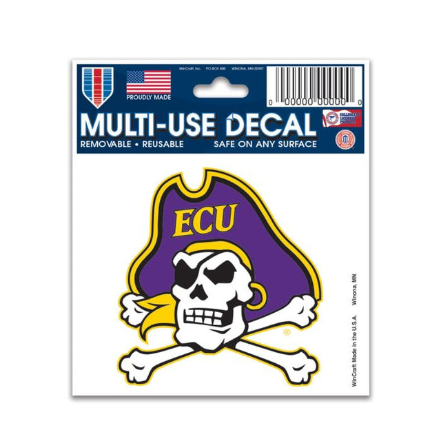 Calcomanía multiusos de los Piratas de East Carolina, 3" x 4"