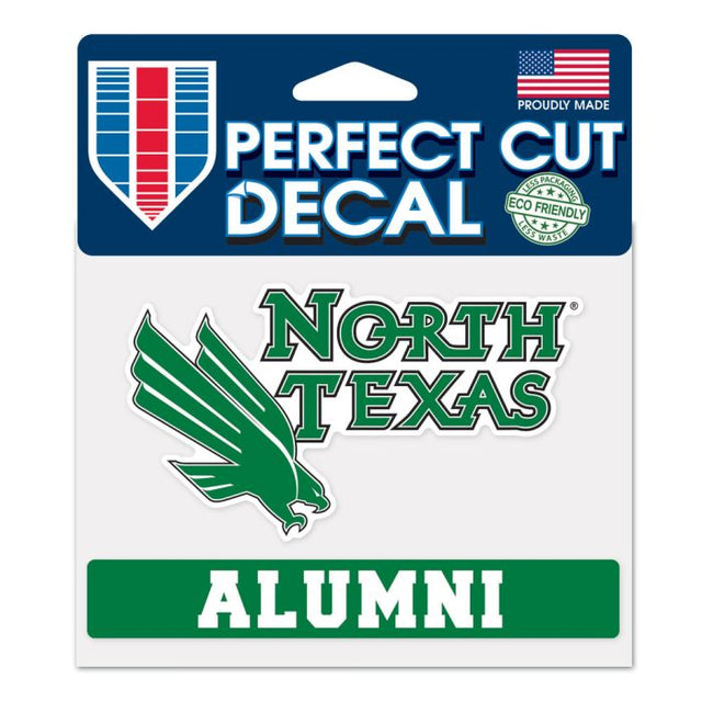 Calcomanía de color de corte perfecto de exalumnos de North Texas Mean Green de 4,5" x 5,75"