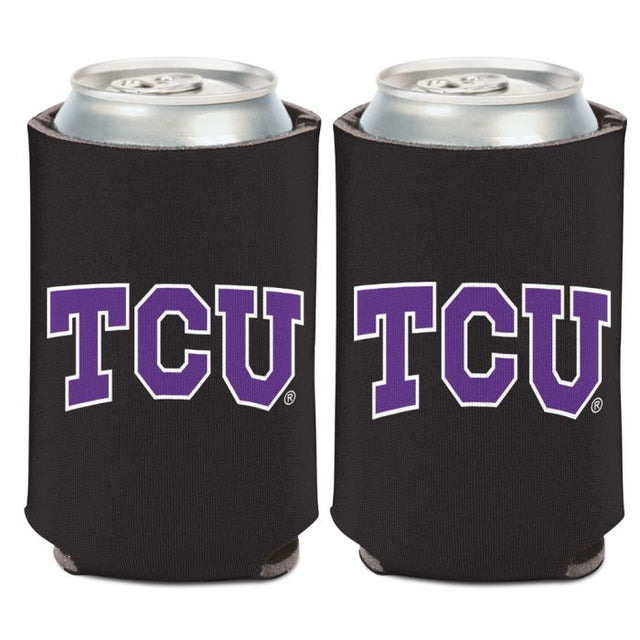 Enfriador de latas TCU Horned Frogs NEGRO de 12 oz.