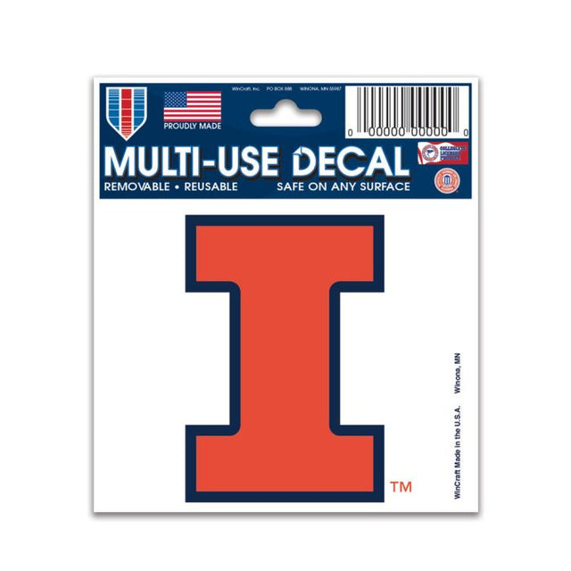 Calcomanía multiusos de Illinois Fighting Illini de 3" x 4"