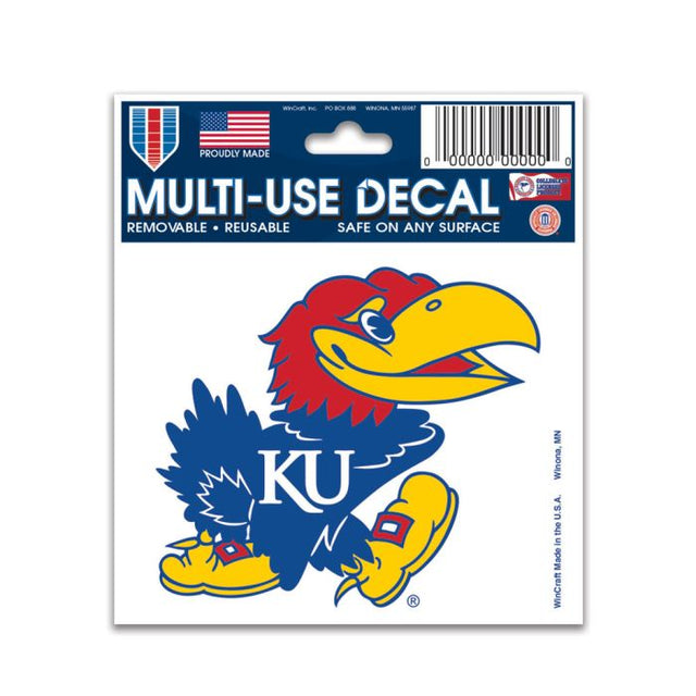 Kansas Jayhawks Multi-Use Decal 3" x 4"