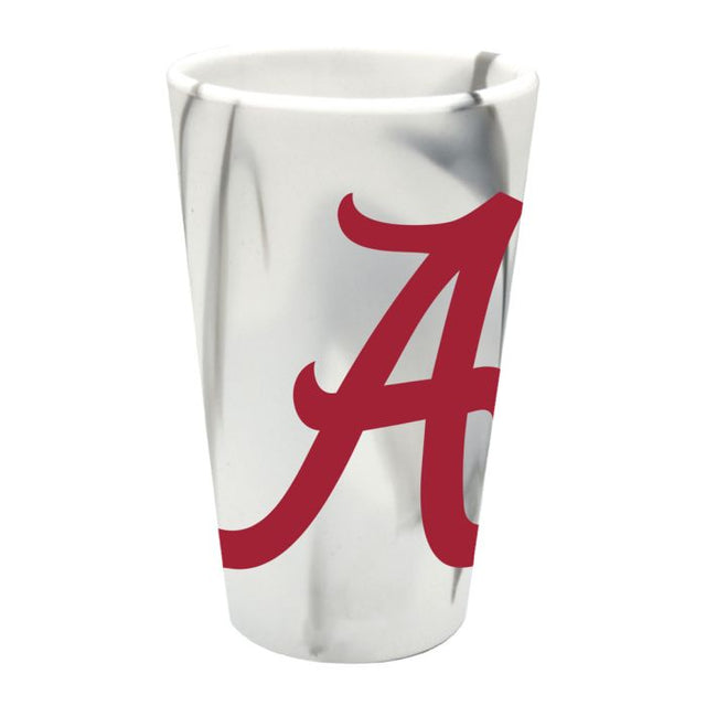 Alabama Crimson Tide MOUNTAIN MARBLE 16 oz Silicone Pint Glass