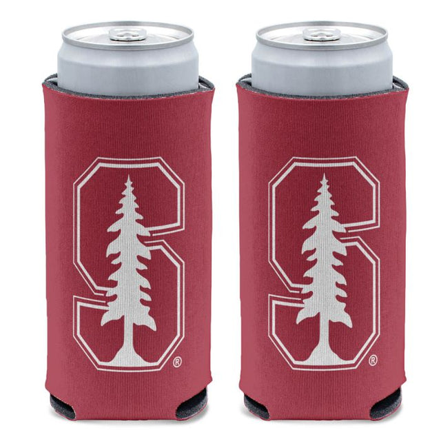 Enfriador de latas delgado de 12 oz con logotipos de Stanford Cardinal