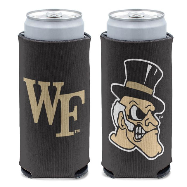 Enfriador de latas delgado de 12 oz con logotipos de Wake Forest Demon Deacons